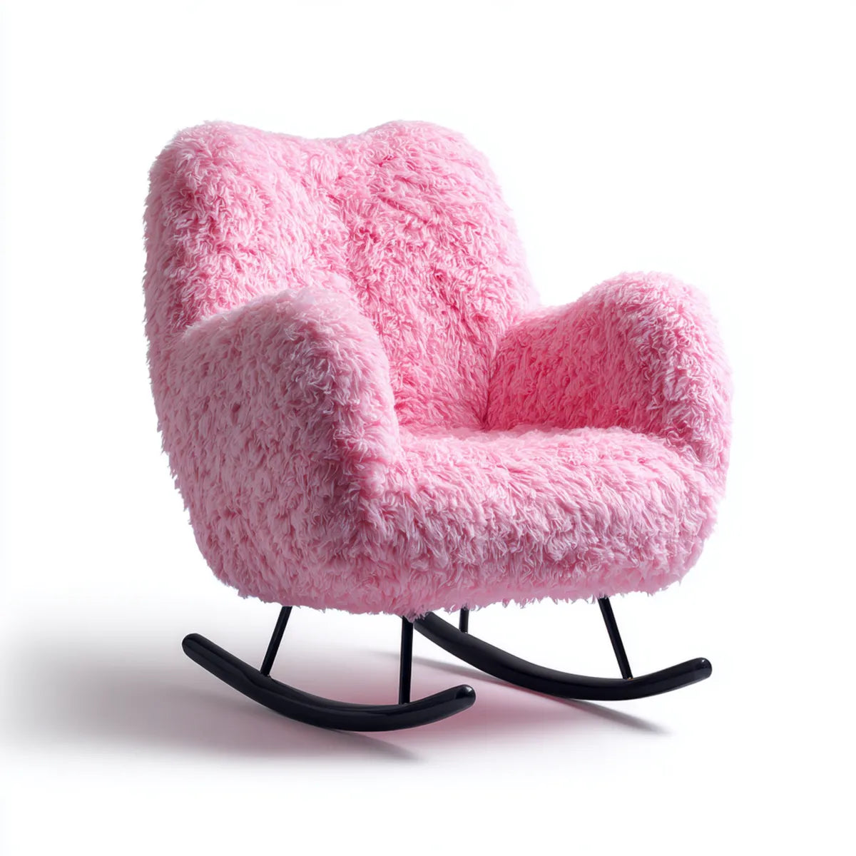 Fotel bujany, Różowy fotel rockowy dla dzieci w poliestrze o konstrukcji stalowej 64 x 54 x 70 cm