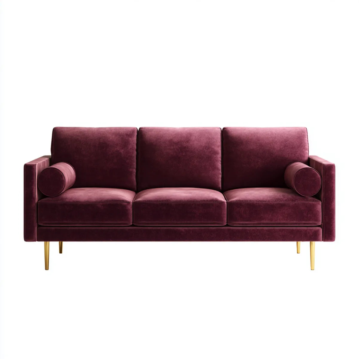 Sofa, 3 fotela w poliestrowym aksamicie 210 x 85 x 86 cm prostokątna