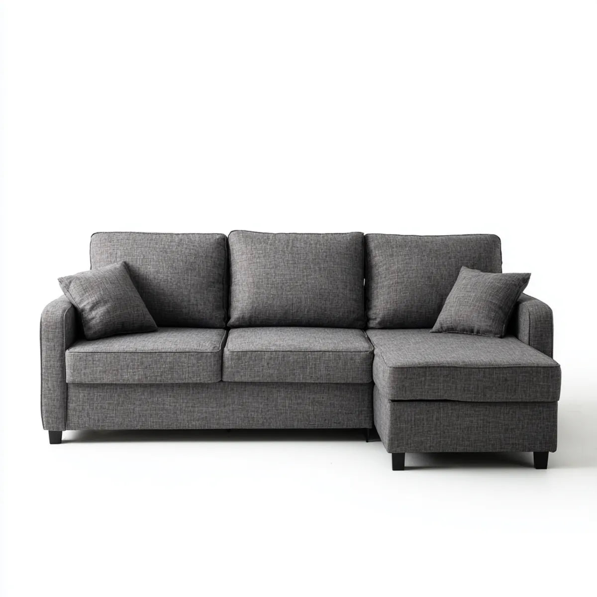 Sofa, Kanapa narożna z reklamacją ciemnoszary 230 x 145 x 85 cm poliester prostokątna