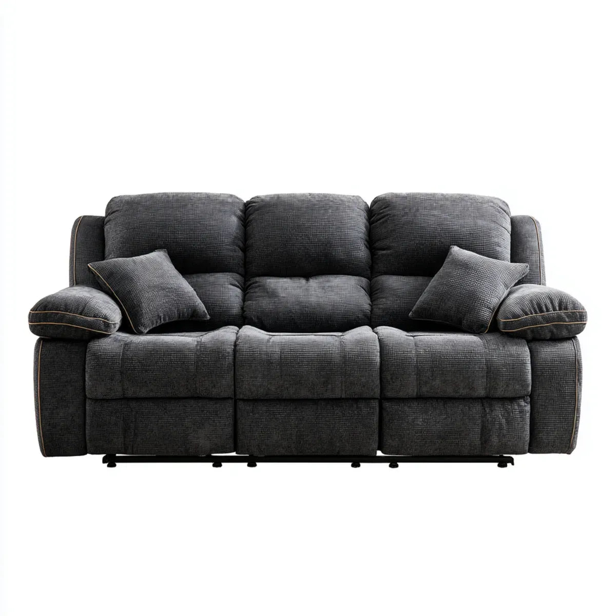 Sofa, rozkładana sofa 3 miejsca ciemnoszary w prostokątnym kształcie poliestru 210 x 95 x 102 cm