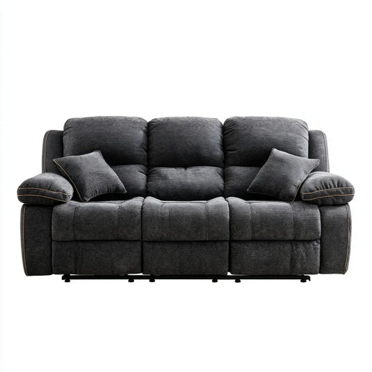 Sofa, rozkładana sofa 3 miejsca ciemnoszary w prostokątnym kształcie poliestru 210 x 95 x 102 cm