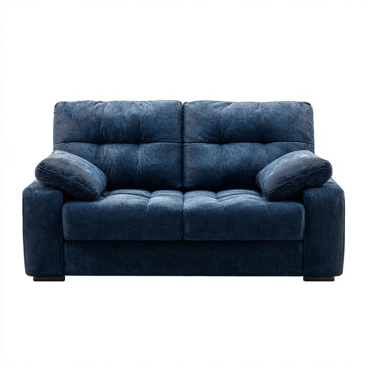 Sofa 2 niebieskie, aksamitne łóżka w poliestrze z żebrowanymi włóknami 160 x 90 x 95 cm prostokątne