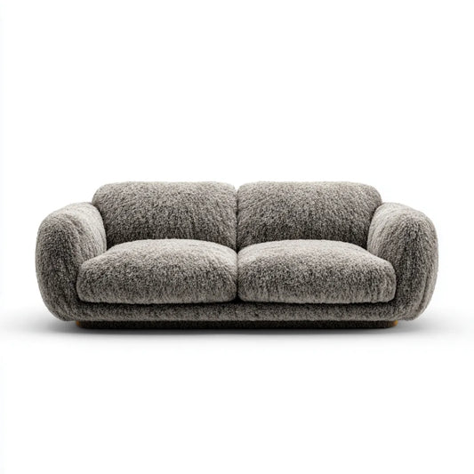 Sofa 2 umieszcza szary w bukle tkaniny z poliestru liniowego 180 x 95 x 75 cm