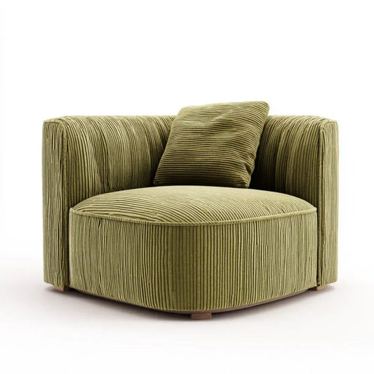 Fotel wypoczynkowy, Krzesło w stylu olive British Zielony Between Velvelt z poduszką, 100 x 95 x 75 cm