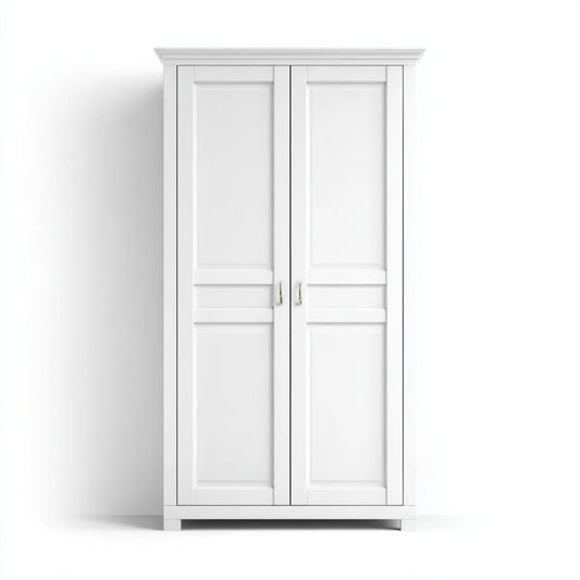 Szafa, Odzież 2 drzwi Biała 100 x 55 x 200 cm od MDF prostokątna