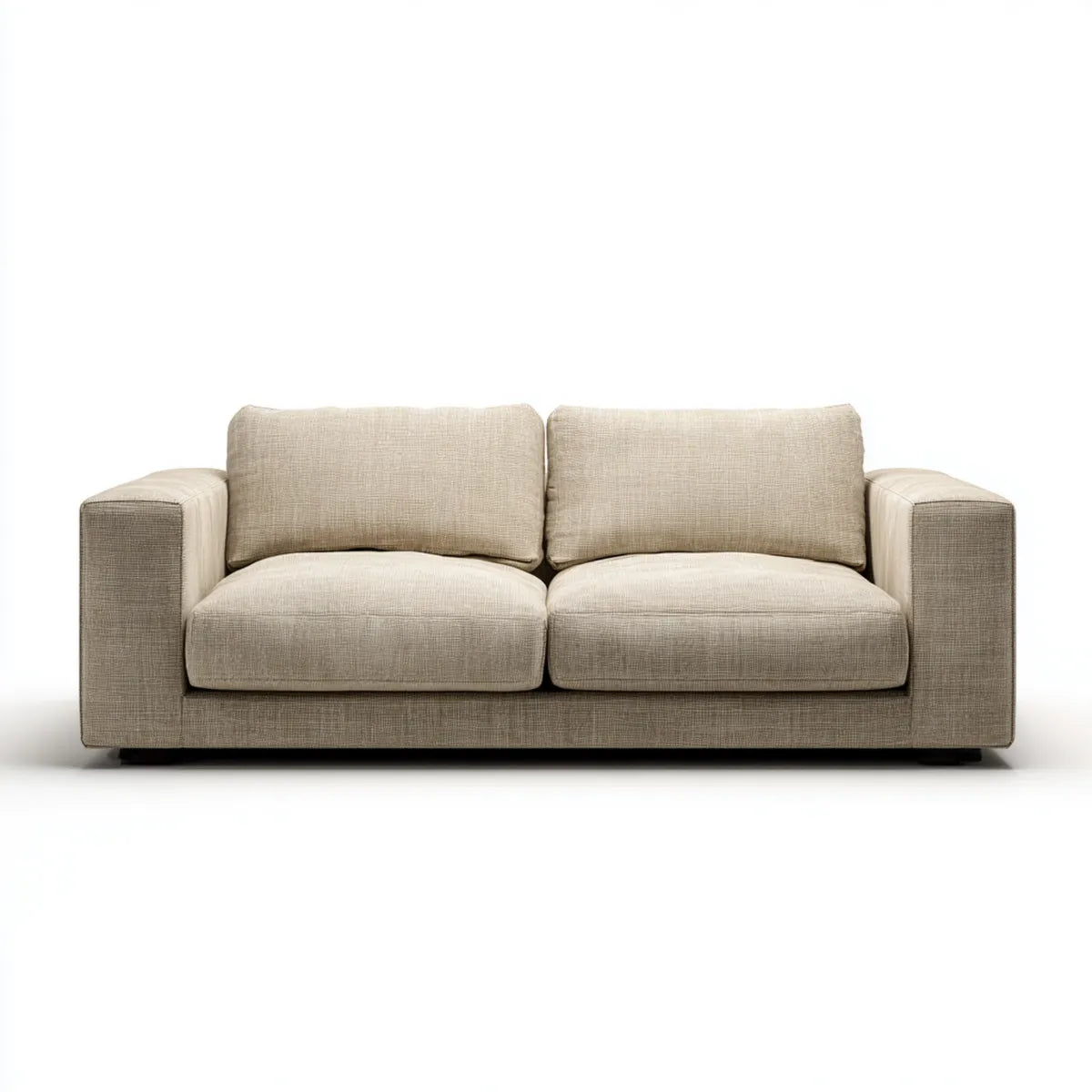 Sofa 2 beżowe prostokątne poliestrowe fotele 180 x 90 x 85 cm