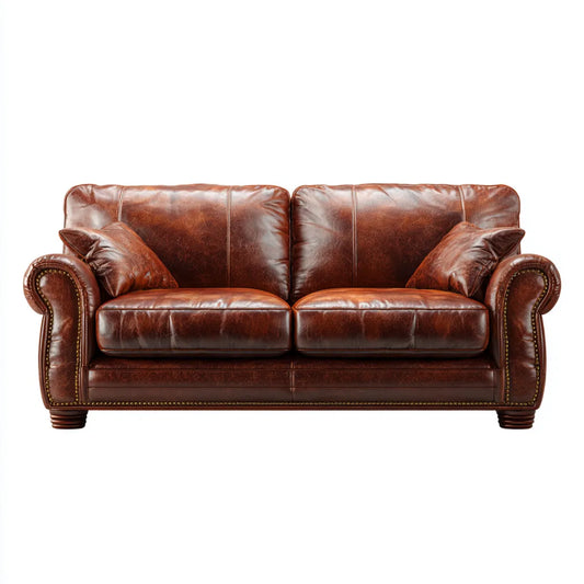 Sofa 2 brązowe miejsca 180 x 90 x 95 cm w syntetycznym kształcie skóry PU