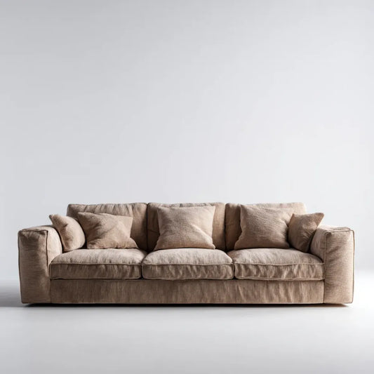 Sofa, 3 fotela w poliestrze z wyjmowanymi poduszkami 230 x 95 x 85 cm