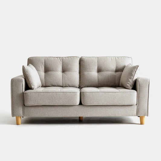 Sofa, Szara sofa poliestrowa z poliuretanową warstwą wyściełaną 160 x 85 x 88 cm prostokątna