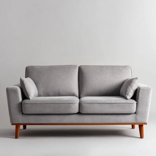 Sofa 2 umieszcza szary 170 x 86 x 84 cm w poliestrze z litą ramą z drewna