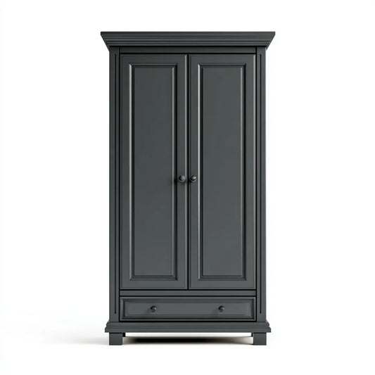 Szafa 2-drzwiowa antracyt 100 x 55 x 200 cm prostokątna MDF z szufladą